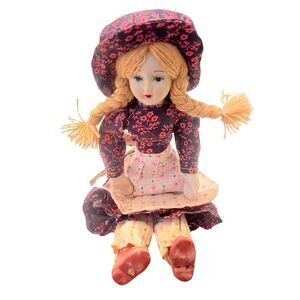 Vintage Antique Style NWT Porcelain Blond Braided Dutch Girl Doll Figurine